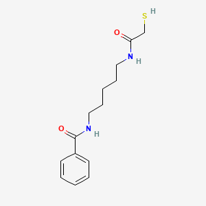 molecular formula C14H20N2O2S B14229803 Benzamide, N-[5-[(mercaptoacetyl)amino]pentyl]- CAS No. 827036-77-1