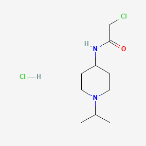 molecular formula C10H20Cl2N2O B1422984 2-chloro-N-[1-(propan-2-yl)piperidin-4-yl]acetamide hydrochloride CAS No. 1306604-56-7