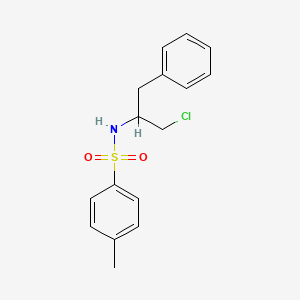 molecular formula C16H18ClNO2S B14229928 Benzenesulfonamide, N-[1-(chloromethyl)-2-phenylethyl]-4-methyl- CAS No. 827026-79-9