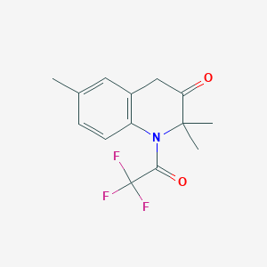molecular formula C14H14F3NO2 B14229970 3(2H)-Quinolinone, 1,4-dihydro-2,2,6-trimethyl-1-(trifluoroacetyl)- CAS No. 828939-14-6