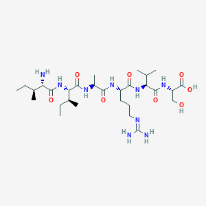 molecular formula C29H55N9O8 B14229999 L-Isoleucyl-L-isoleucyl-L-alanyl-N~5~-(diaminomethylidene)-L-ornithyl-L-valyl-L-serine CAS No. 819802-71-6