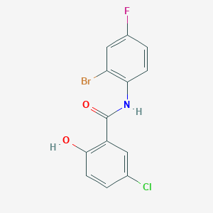 molecular formula C13H8BrClFNO2 B14230008 N-(2-Bromo-4-fluorophenyl)-5-chloro-2-hydroxybenzamide CAS No. 634186-38-2