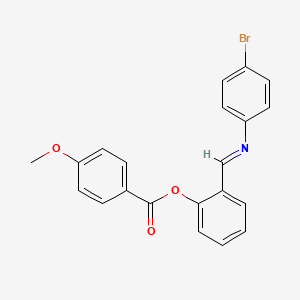 molecular formula C21H16BrNO3 B14230044 Benzoic acid, 4-methoxy-, 2-[[(4-bromophenyl)imino]methyl]phenyl ester CAS No. 827308-19-0