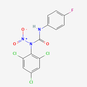 molecular formula C13H7Cl3FN3O3 B14230059 N'-(4-Fluorophenyl)-N-nitro-N-(2,4,6-trichlorophenyl)urea CAS No. 768388-18-7