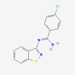 molecular formula C14H10ClN3S B14230106 N'-(1,2-Benzothiazol-3-yl)-4-chlorobenzene-1-carboximidamide CAS No. 767610-58-2