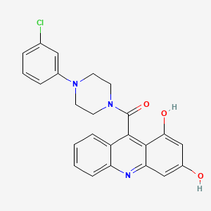 molecular formula C24H20ClN3O3 B14230160 Piperazine, 1-(3-chlorophenyl)-4-[(1,3-dihydroxy-9-acridinyl)carbonyl]- CAS No. 824409-67-8