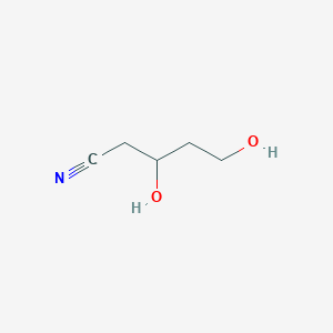 molecular formula C5H9NO2 B14230161 Pentanenitrile, 3,5-dihydroxy- CAS No. 823787-18-4