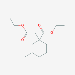 molecular formula C14H22O4 B14230181 Ethyl 1-(2-ethoxy-2-oxoethyl)-3-methylcyclohex-2-ene-1-carboxylate CAS No. 500707-35-7