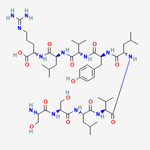 molecular formula C49H84N12O13 B14230244 L-Seryl-L-seryl-L-leucyl-L-valyl-L-leucyl-L-tyrosyl-L-valyl-L-leucyl-N~5~-(diaminomethylidene)-L-ornithine CAS No. 823783-94-4