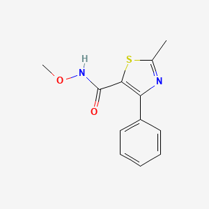molecular formula C12H12N2O2S B14230274 N-Methoxy-2-methyl-4-phenyl-1,3-thiazole-5-carboxamide CAS No. 502935-46-8