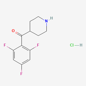molecular formula C12H13ClF3NO B1423037 4-(2,4,6-三氟苯甲酰)哌啶盐酸盐 CAS No. 1306603-76-8