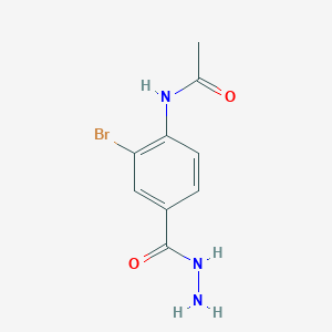 molecular formula C9H10BrN3O2 B14230371 N-[2-Bromo-4-(hydrazinecarbonyl)phenyl]acetamide CAS No. 577748-99-3