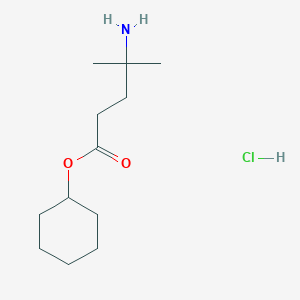 molecular formula C12H24ClNO2 B1423040 Cyclohexyl 4-amino-4-methylpentanoate hydrochloride CAS No. 1311315-60-2