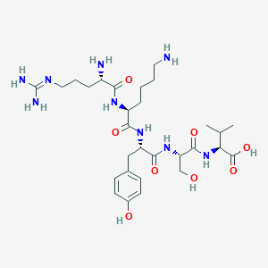molecular formula C29H49N9O8 B14230442 N~5~-(Diaminomethylidene)-L-ornithyl-L-lysyl-L-tyrosyl-L-seryl-L-valine CAS No. 823233-53-0