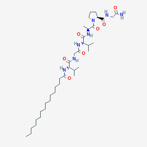 molecular formula C38H69N7O7 B14230457 palmitoyl-Val-Gly-Val-Ala-Pro-Gly-NH2 CAS No. 478798-23-1