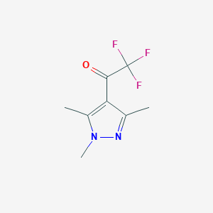 molecular formula C8H9F3N2O B1423046 2,2,2-trifluoro-1-(trimethyl-1H-pyrazol-4-yl)ethan-1-one CAS No. 1306606-56-3