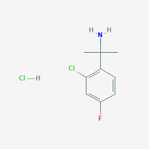 molecular formula C9H12Cl2FN B1423047 2-(2-Chloro-4-fluorophenyl)propan-2-amine hydrochloride CAS No. 1306604-78-3