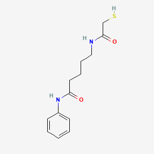 molecular formula C13H18N2O2S B14230564 N-phenyl-5-[(2-sulfanylacetyl)amino]pentanamide CAS No. 824970-15-2