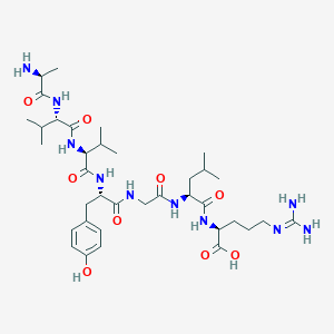 molecular formula C36H60N10O9 B14230630 H-Ala-Val-Val-Tyr-Gly-Leu-Arg-OH CAS No. 489472-77-7