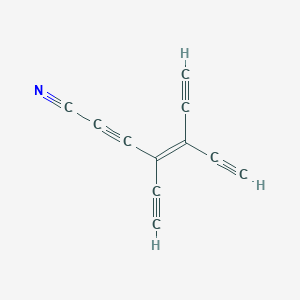 molecular formula C11H3N B14230663 4,5-Diethynylhept-4-ene-2,6-diynenitrile CAS No. 823813-89-4