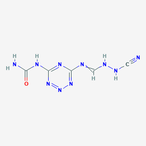 molecular formula C5H6N10O B14230689 N-(6-{[(2-Cyanohydrazinyl)methylidene]amino}-1,2,3,5-tetrazin-4-yl)urea CAS No. 792131-85-2