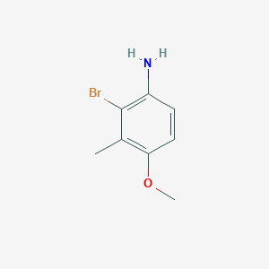 molecular formula C8H10BrNO B14230698 Benzenamine, 2-bromo-4-methoxy-3-methyl- CAS No. 573693-08-0