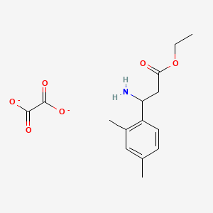 molecular formula C15H19NO6-2 B14230751 Ethyl 3-amino-3-(2,4-dimethylphenyl)propanoate;oxalate 