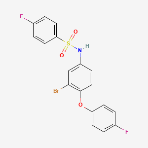 molecular formula C18H12BrF2NO3S B14230754 Benzenesulfonamide, N-[3-bromo-4-(4-fluorophenoxy)phenyl]-4-fluoro- CAS No. 823782-46-3
