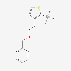 molecular formula C16H22OSSn B14230768 Stannane, trimethyl[3-[2-(phenylmethoxy)ethyl]-2-thienyl]- CAS No. 496030-33-2