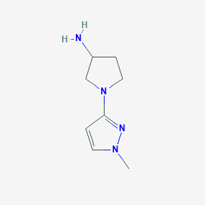 molecular formula C8H14N4 B1423080 1-(1-methyl-1H-pyrazol-3-yl)pyrrolidin-3-amine CAS No. 1315365-78-6