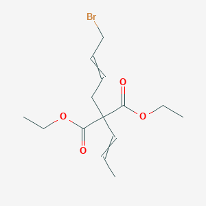 molecular formula C14H21BrO4 B14230813 Diethyl (4-bromobut-2-en-1-yl)(prop-1-en-1-yl)propanedioate CAS No. 756822-44-3