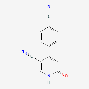 molecular formula C13H7N3O B14230835 4-(4-cyanophenyl)-6-oxo-1H-pyridine-3-carbonitrile CAS No. 825638-11-7