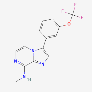 molecular formula C14H11F3N4O B14230838 N-Methyl-3-(3-(trifluoromethoxy)phenyl)imidazo[1,2-a]pyrazin-8-amine CAS No. 787591-06-4
