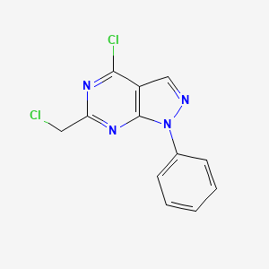 4-chloro-6-(chloromethyl)-1-phenyl-1H-pyrazolo[3,4-d]pyrimidine
