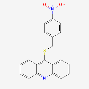 molecular formula C20H14N2O2S B14230864 9-[(4-Nitrophenyl)methylsulfanyl]acridine CAS No. 827303-14-0