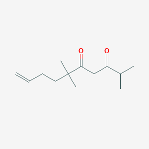 molecular formula C13H22O2 B14230876 9-Decene-3,5-dione, 2,6,6-trimethyl- CAS No. 509074-96-8
