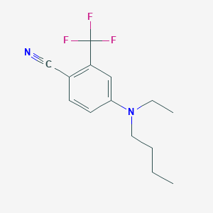 molecular formula C14H17F3N2 B14230908 Benzonitrile, 4-(butylethylamino)-2-(trifluoromethyl)- CAS No. 821776-49-2