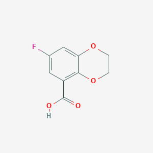 molecular formula C9H7FO4 B14230977 7-Fluoro-2,3-dihydro-1,4-benzodioxine-5-carboxylic acid CAS No. 819800-85-6