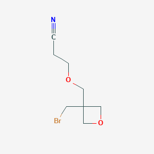 molecular formula C8H12BrNO2 B14231034 Propanenitrile, 3-[[3-(bromomethyl)-3-oxetanyl]methoxy]- CAS No. 497096-64-7