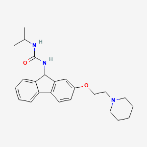 molecular formula C24H31N3O2 B14231107 N-{2-[2-(Piperidin-1-yl)ethoxy]-9H-fluoren-9-yl}-N'-propan-2-ylurea CAS No. 489431-22-3