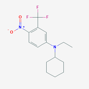 molecular formula C15H19F3N2O2 B14231127 Benzenamine, N-cyclohexyl-N-ethyl-4-nitro-3-(trifluoromethyl)- CAS No. 821777-07-5