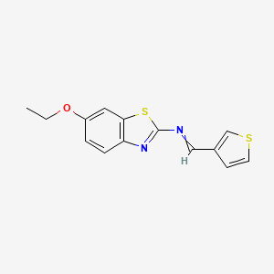 molecular formula C14H12N2OS2 B14231184 N-(6-Ethoxy-1,3-benzothiazol-2-yl)-1-(thiophen-3-yl)methanimine CAS No. 825613-59-0