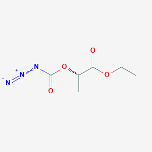 molecular formula C6H9N3O4 B14231188 Ethyl (2S)-2-[(azidocarbonyl)oxy]propanoate CAS No. 489461-00-9