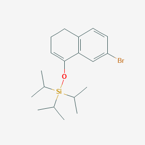 molecular formula C19H29BrOSi B14231208 Silane, [(7-bromo-3,4-dihydro-1-naphthalenyl)oxy]tris(1-methylethyl)- CAS No. 765906-67-0