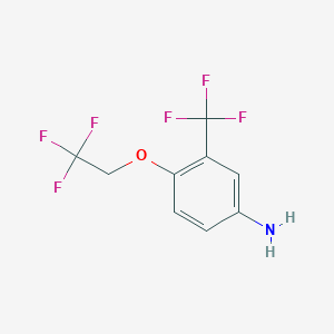 molecular formula C9H7F6NO B1423128 4-(2,2,2-Trifluoroethoxy)-3-(trifluoromethyl)aniline CAS No. 924909-21-7