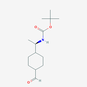 molecular formula C14H25NO3 B14231324 Carbamic acid, [(1R)-1-(trans-4-formylcyclohexyl)ethyl]-, 1,1-dimethylethyl ester (9CI) 