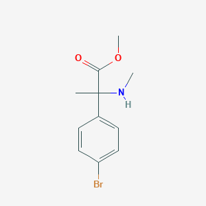 molecular formula C11H14BrNO2 B1423136 Methyl 2-(4-bromophenyl)-2-(methylamino)propanoate CAS No. 1184523-18-9