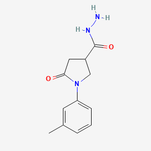 molecular formula C12H15N3O2 B1423138 1-(3-Methylphenyl)-5-oxopyrrolidine-3-carbohydrazide CAS No. 956593-14-9