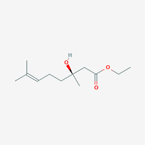 molecular formula C12H22O3 B14231466 6-Octenoic acid, 3-hydroxy-3,7-dimethyl-, ethyl ester, (3S)- CAS No. 724701-66-0