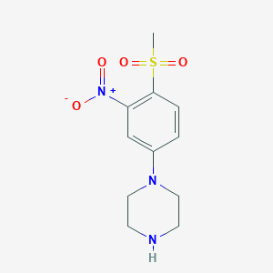 molecular formula C11H15N3O4S B1423153 N-(4-Methylsulphonyl-3-nitrophenyl)piperazine CAS No. 1095010-43-7